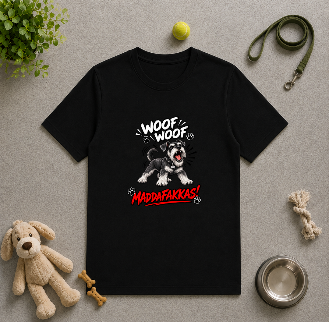 Woof Woof Maddafakkas! – Miniature Schnauzer with Attitude - Unisex T-Shirt