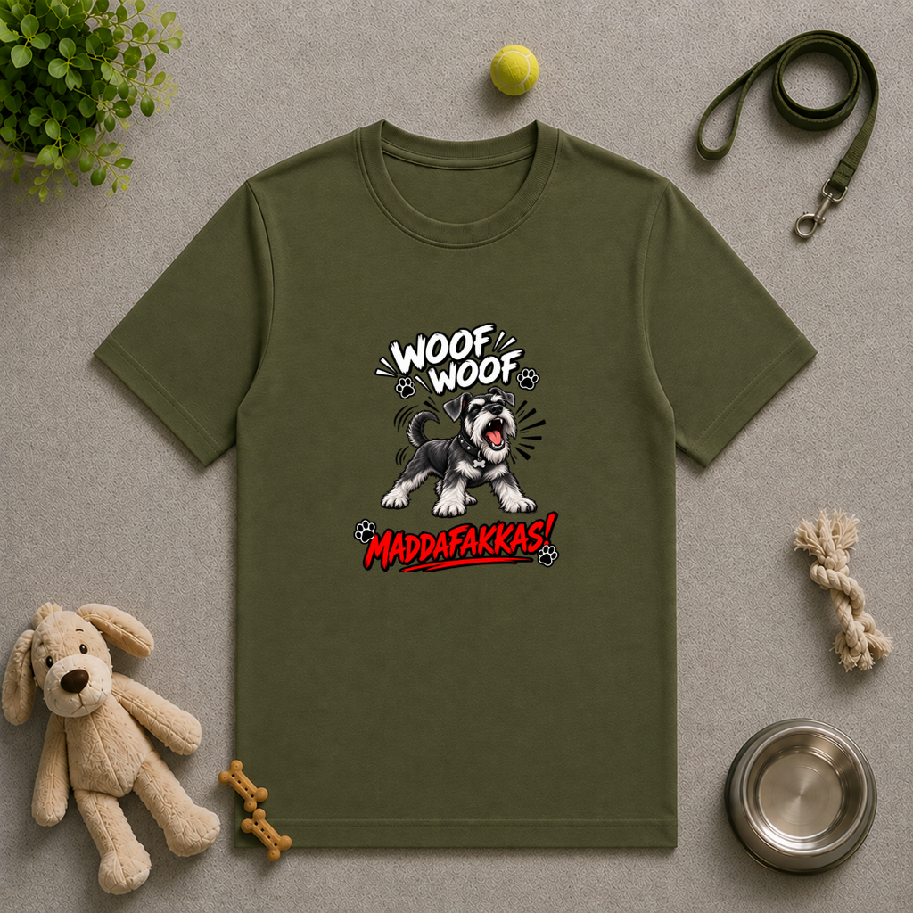 Woof Woof Maddafakkas! – Miniature Schnauzer with Attitude - Unisex T-Shirt
