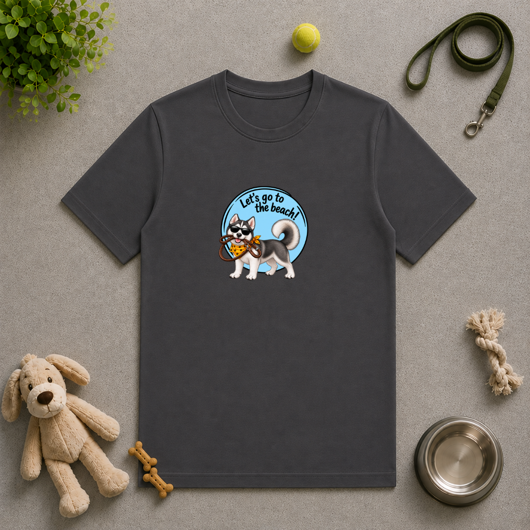 Let’s Go to the Beach! – Siberian Husky Adventure Dog - Unisex T-Shirt