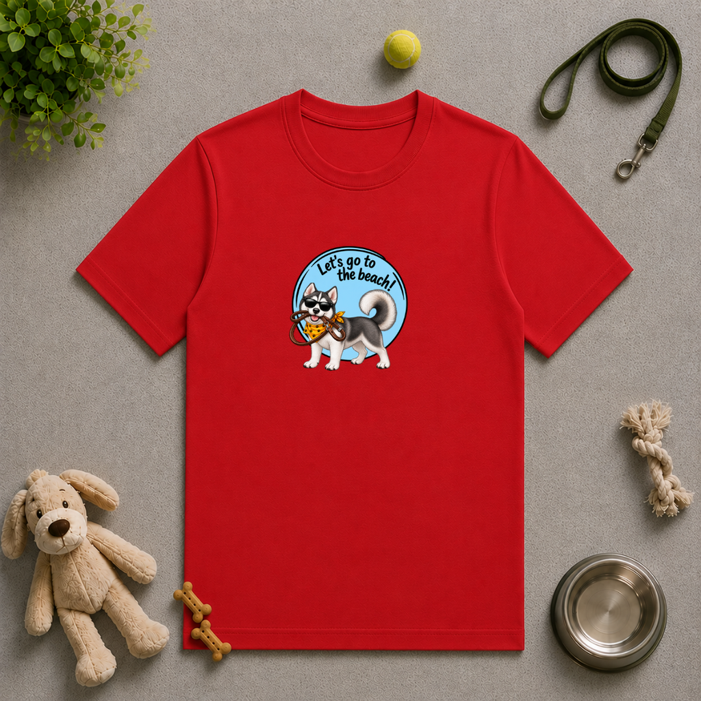 Let’s Go to the Beach! – Siberian Husky Adventure Dog - Unisex T-Shirt