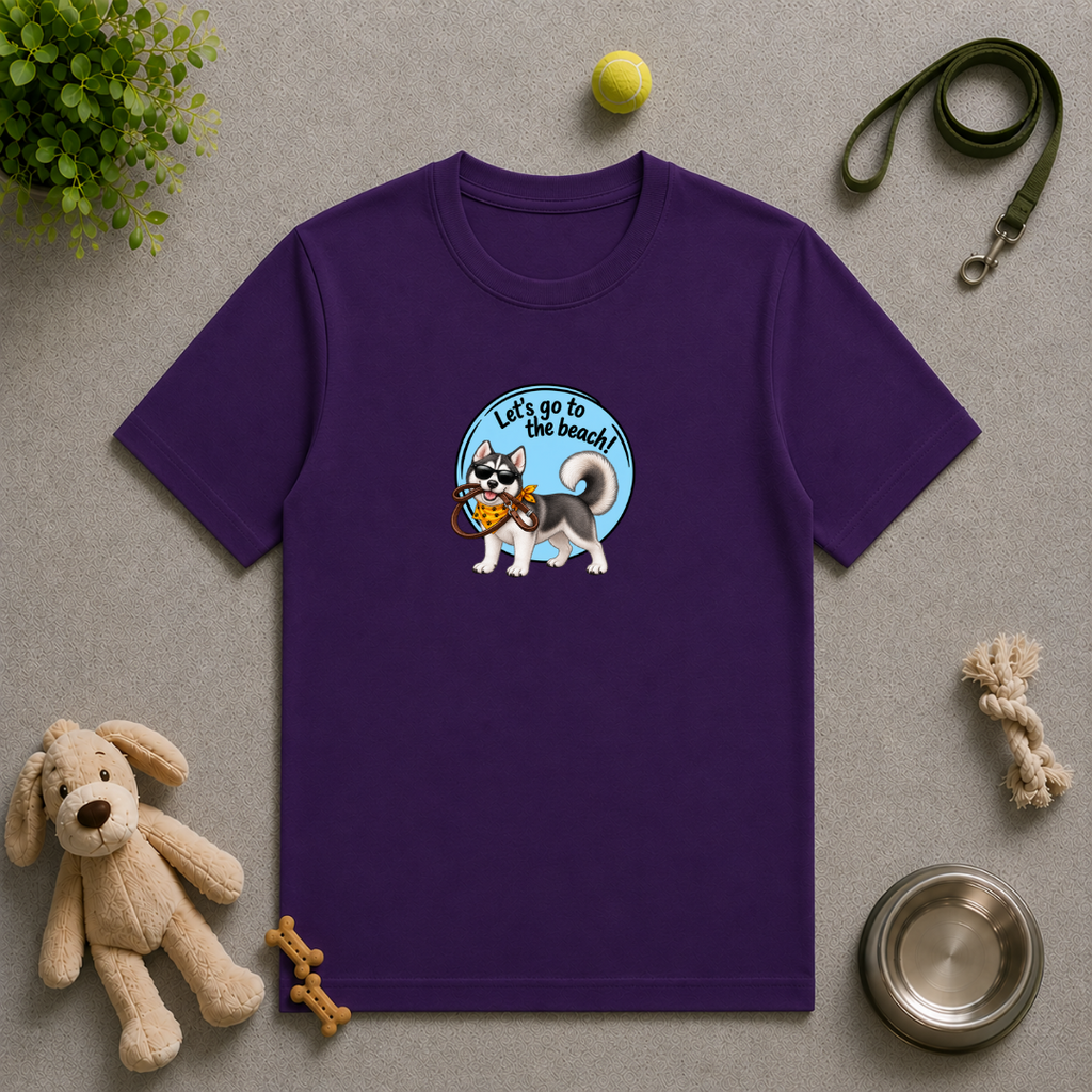 Let’s Go to the Beach! – Siberian Husky Adventure Dog - Unisex T-Shirt