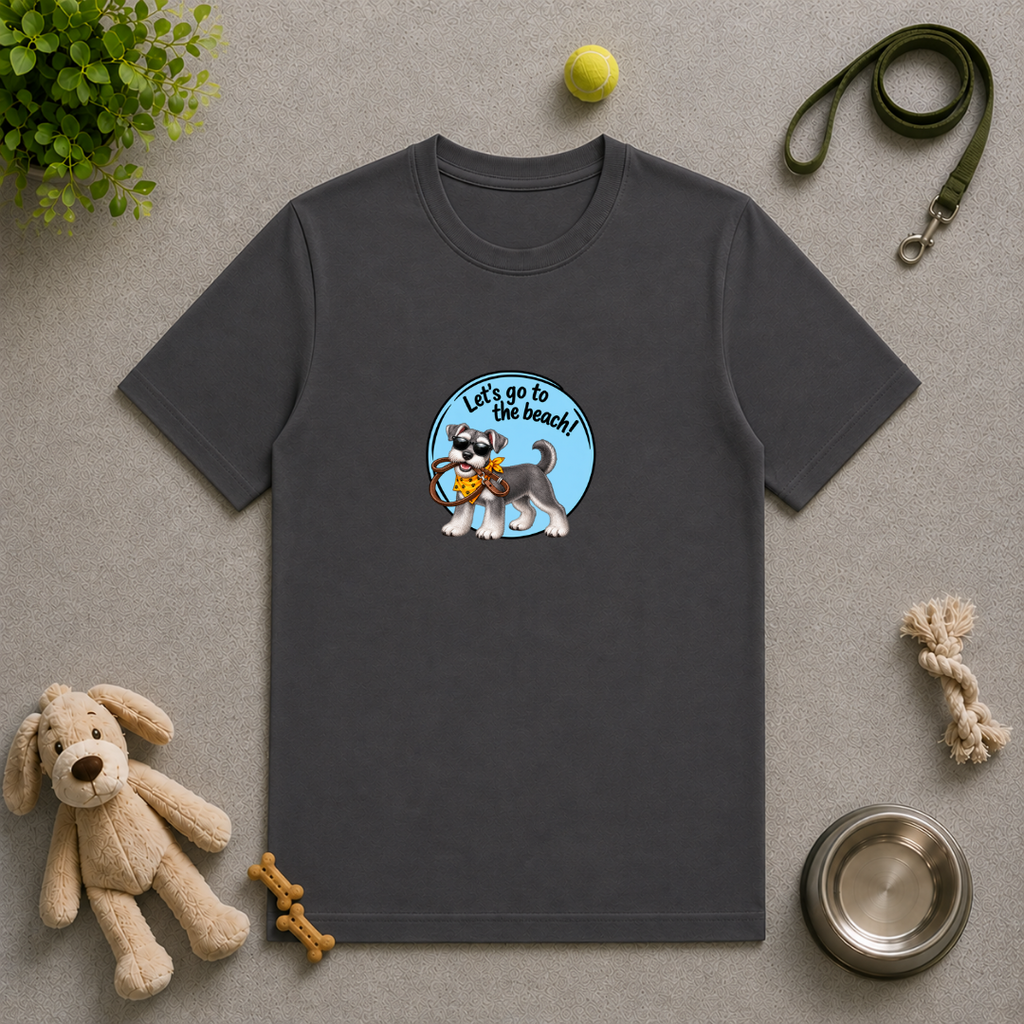 Let’s Go to the Beach! – Miniature Schnauzer Adventure Dog - Unisex T-Shirt