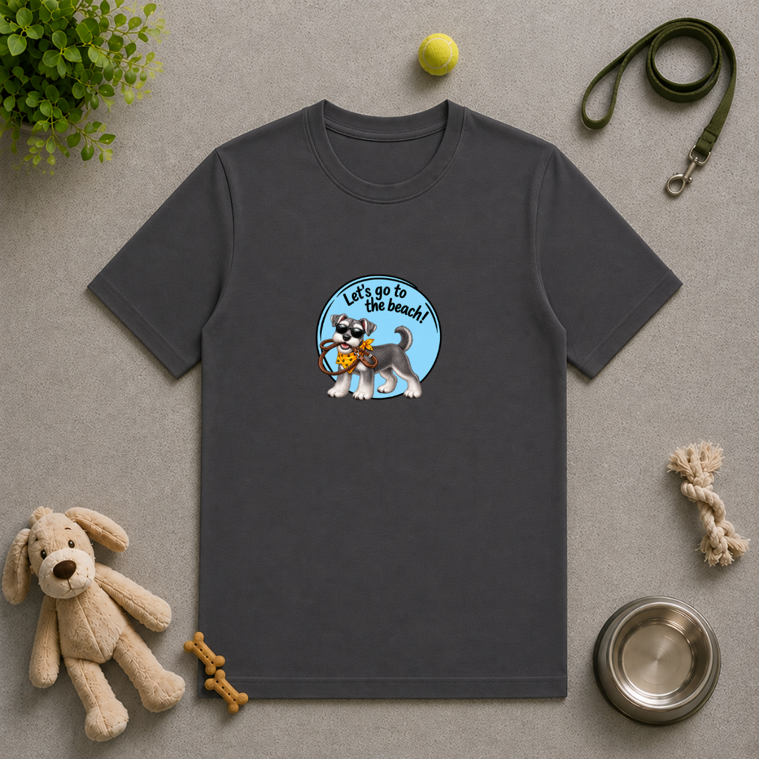Let’s Go to the Beach! – Miniature Schnauzer Adventure Dog - Unisex T-Shirt