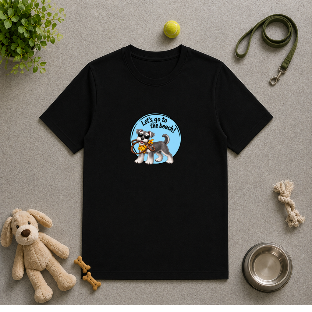 Let’s Go to the Beach! – Miniature Schnauzer Adventure Dog - Unisex T-Shirt