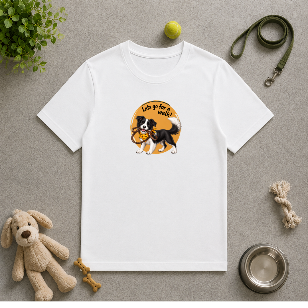 Let’s Go for a Walk! – Border Collie Dog Adventure - Unisex T-Shirt