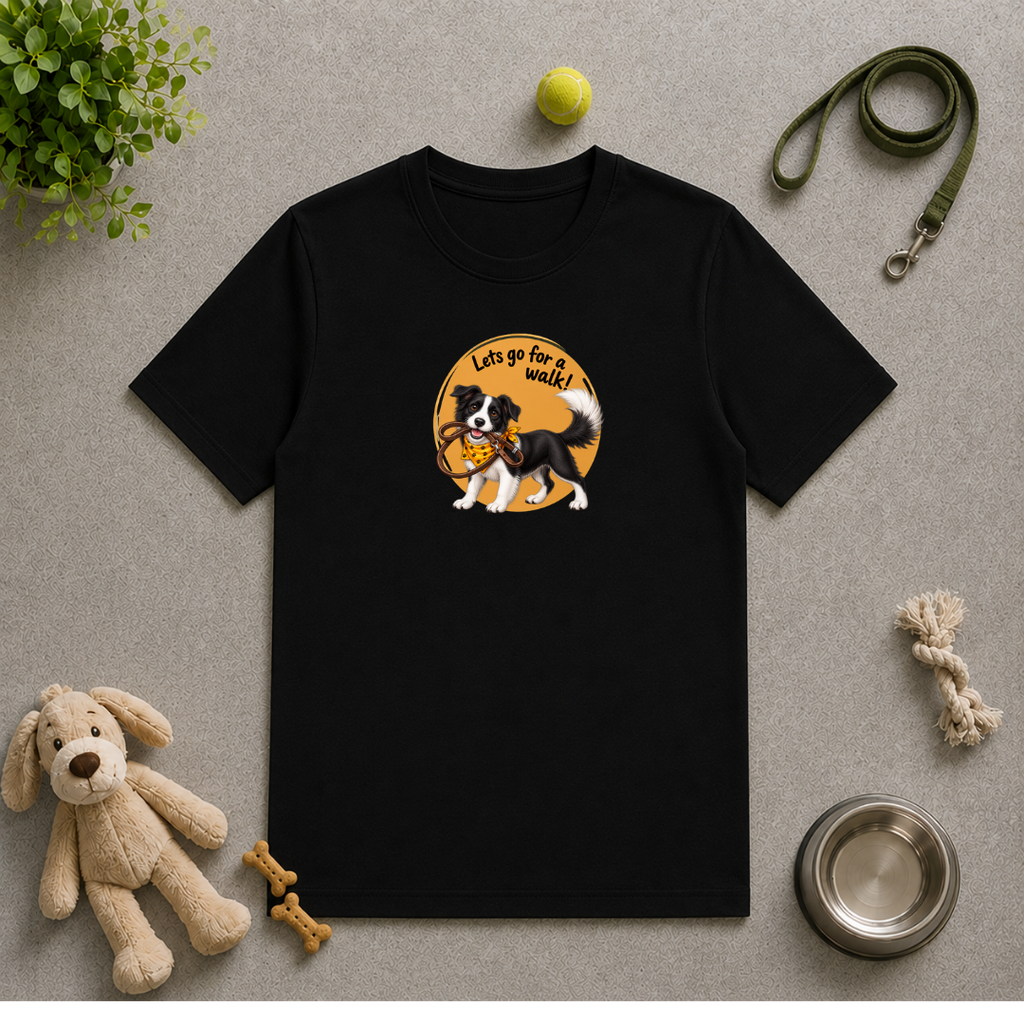 Let’s Go for a Walk! – Border Collie Dog Adventure - Unisex T-Shirt