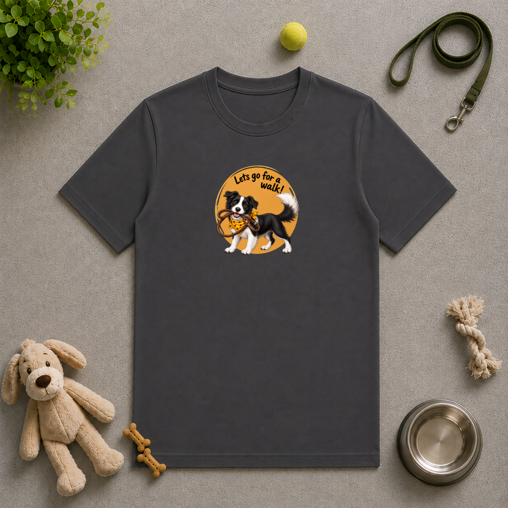 Let’s Go for a Walk! – Border Collie Dog Adventure - Unisex T-Shirt