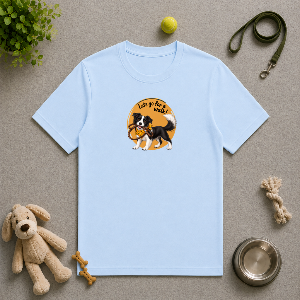 Let’s Go for a Walk! – Border Collie Dog Adventure - Unisex T-Shirt