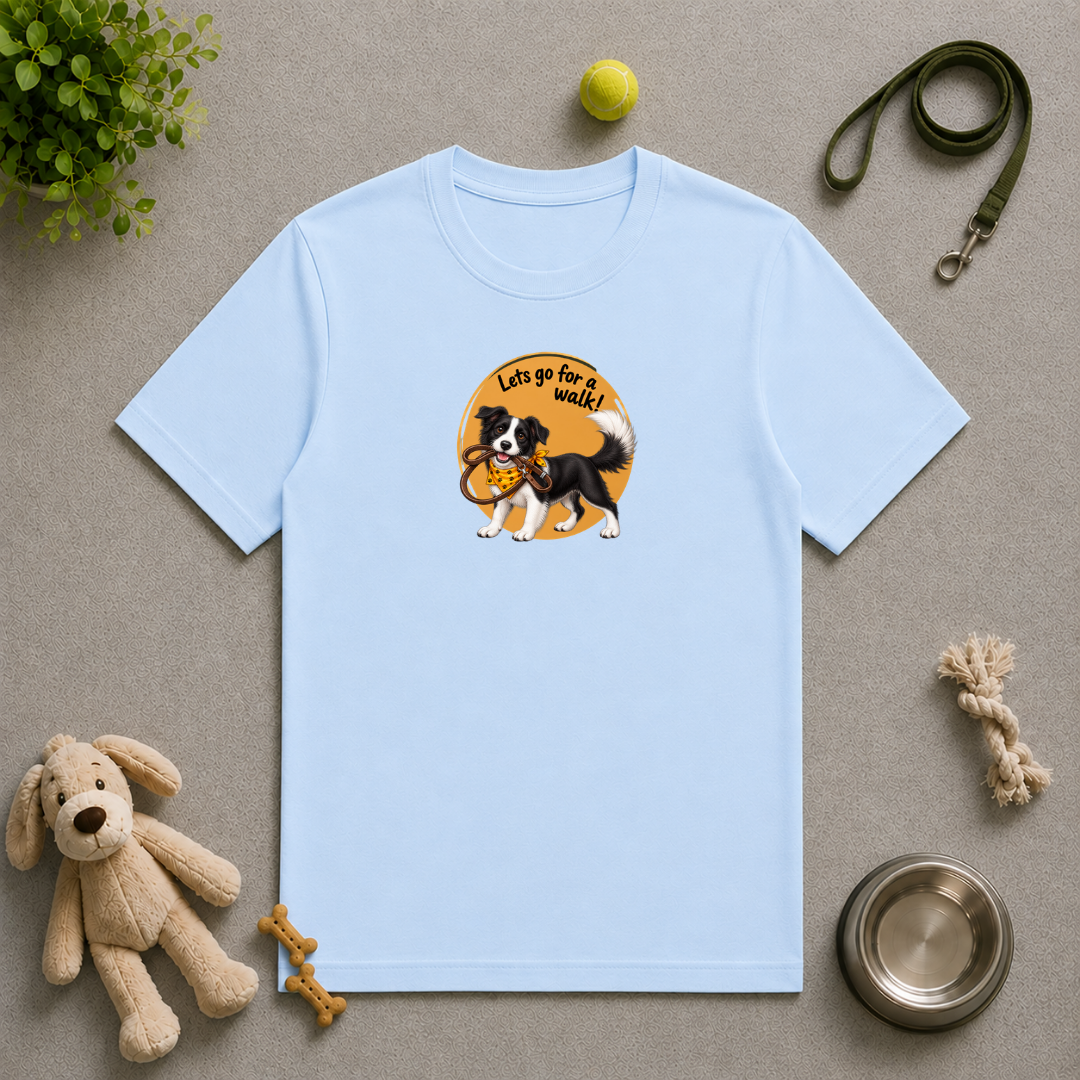 Let’s Go for a Walk! – Border Collie Dog Adventure - Unisex T-Shirt