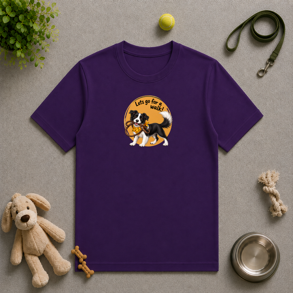 Let’s Go for a Walk! – Border Collie Dog Adventure - Unisex T-Shirt