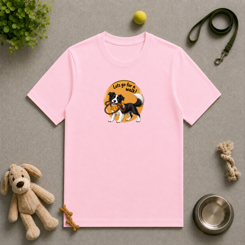 Let’s Go for a Walk! – Border Collie Dog Adventure - Unisex T-Shirt
