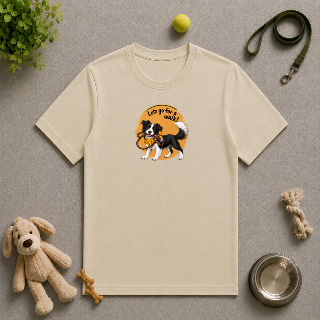 Let’s Go for a Walk! – Border Collie Dog Adventure - Unisex T-Shirt