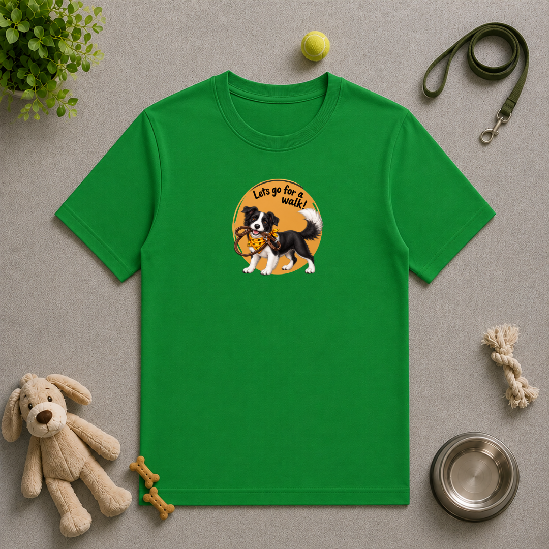 Let’s Go for a Walk! – Border Collie Dog Adventure - Unisex T-Shirt