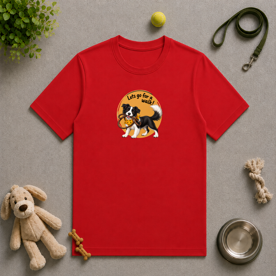 Let’s Go for a Walk! – Border Collie Dog Adventure - Unisex T-Shirt