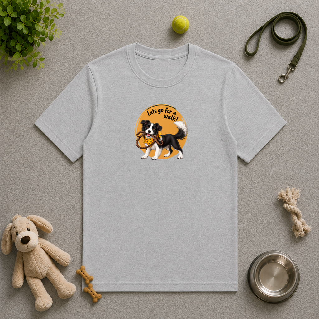 Let’s Go for a Walk! – Border Collie Dog Adventure - Unisex T-Shirt