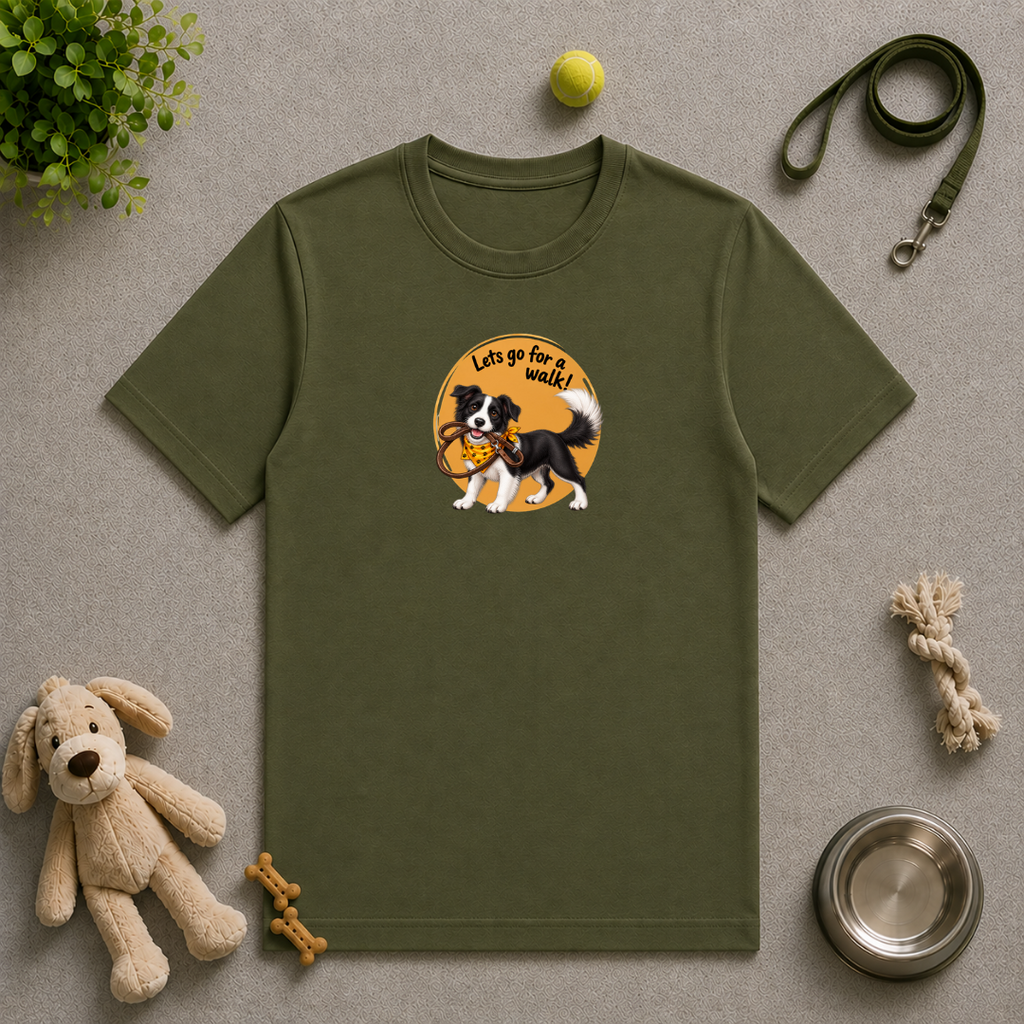 Let’s Go for a Walk! – Border Collie Dog Adventure - Unisex T-Shirt