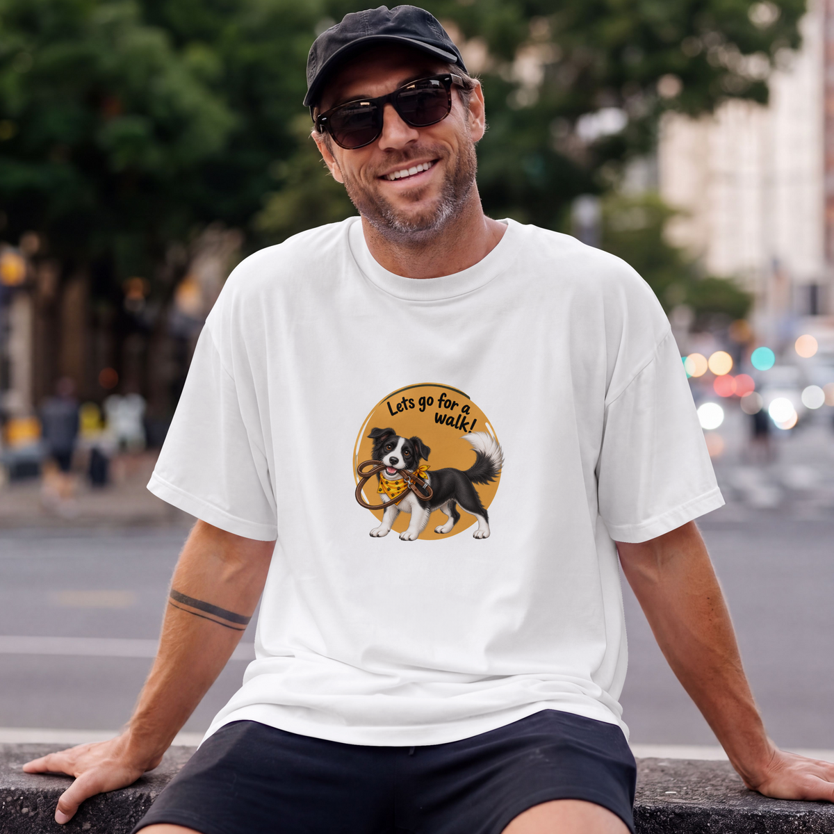 Let’s Go for a Walk! – Border Collie Dog Adventure - Unisex T-Shirt