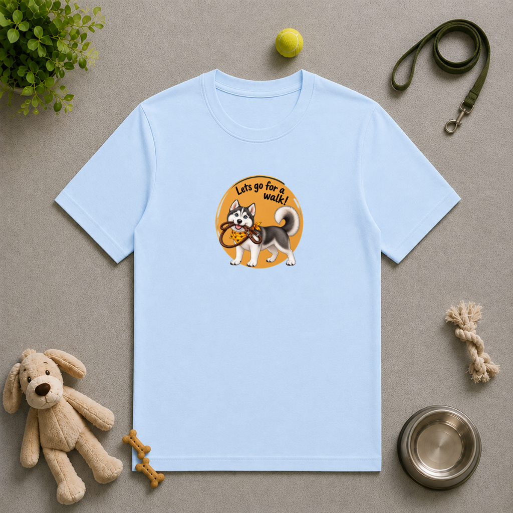 Let’s Go for a Walk! – Siberian Husky Adventure - Unisex T‑Shirt