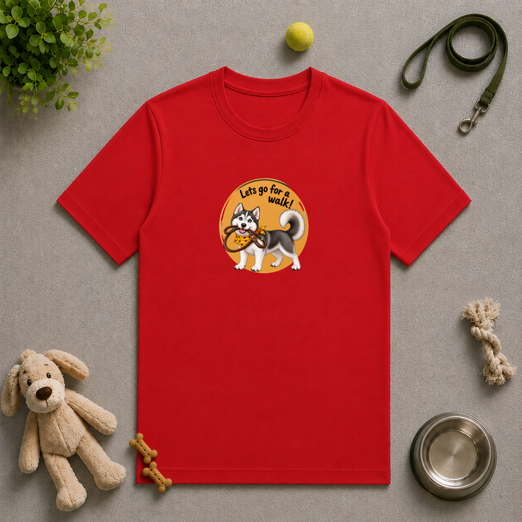 Let’s Go for a Walk! – Siberian Husky Adventure - Unisex T‑Shirt