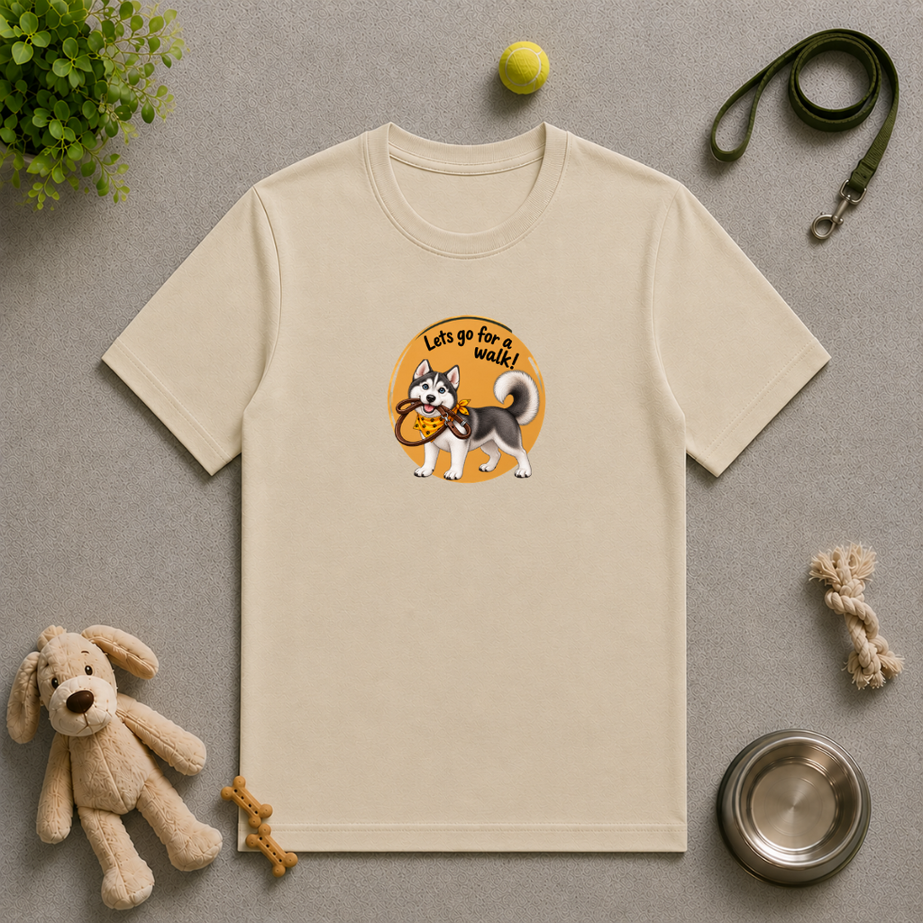 Let’s Go for a Walk! – Siberian Husky Adventure - Unisex T‑Shirt