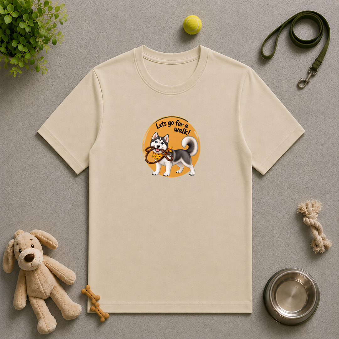 Let’s Go for a Walk! – Siberian Husky Adventure - Unisex T‑Shirt