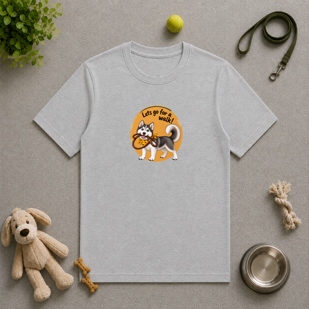 Let’s Go for a Walk! – Siberian Husky Adventure - Unisex T‑Shirt