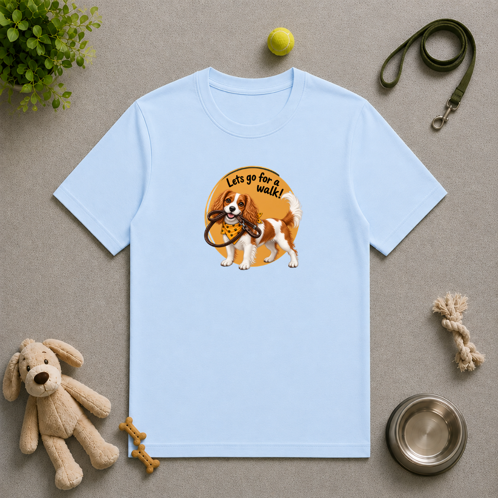 Let’s Go for a Walk! – King Charles Spaniel Adventure - Unisex T-Shirt