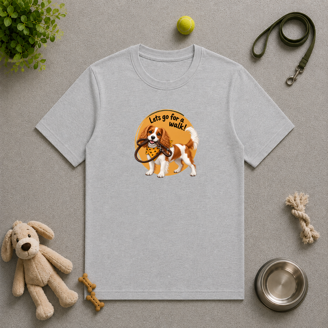 Let’s Go for a Walk! – King Charles Spaniel Adventure - Unisex T-Shirt