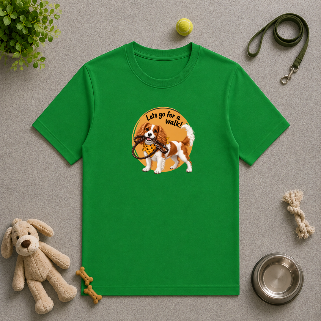 Let’s Go for a Walk! – King Charles Spaniel Adventure - Unisex T-Shirt