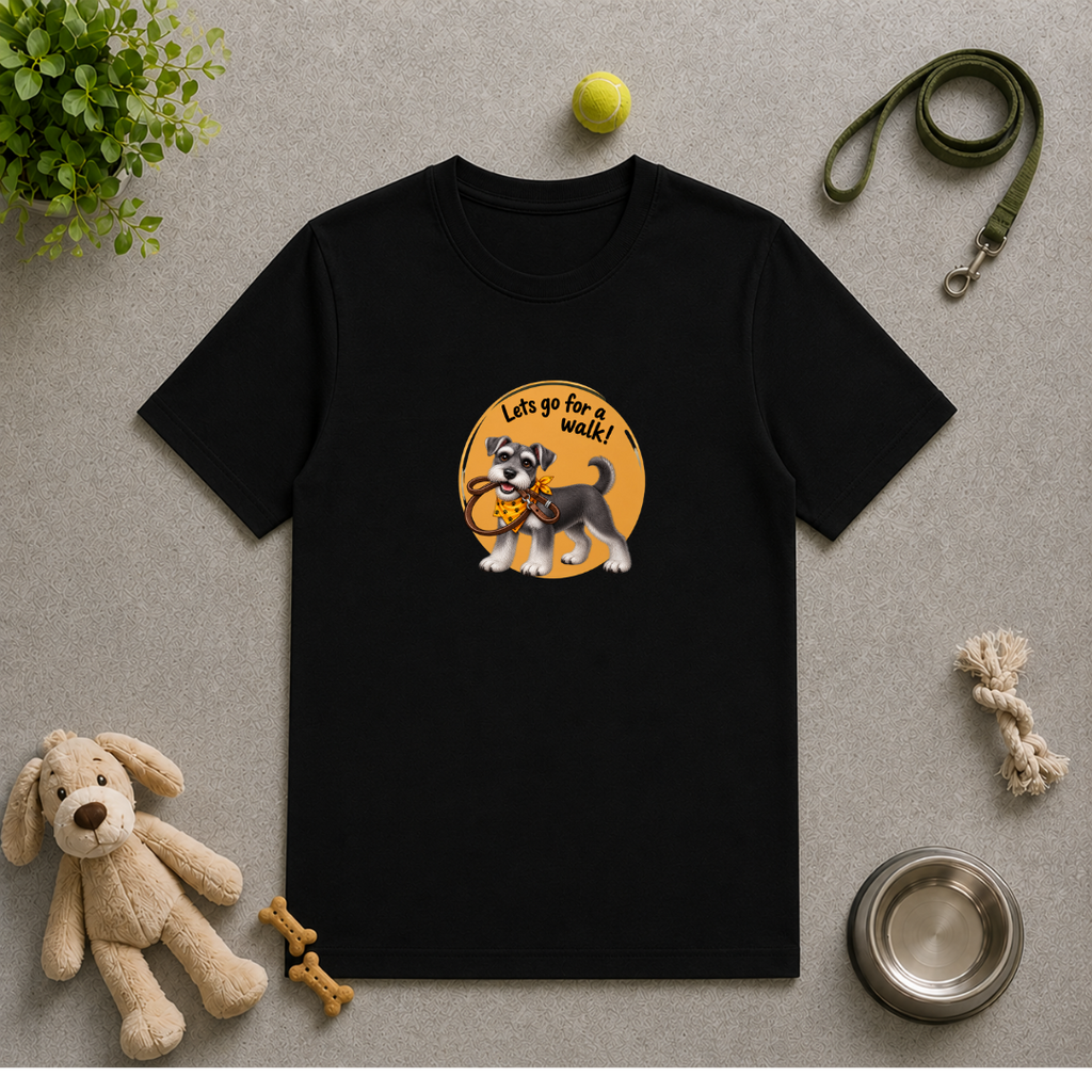 Let’s Go for a Walk! – Miniature Schnauzer Adventure - Unisex T-Shirt