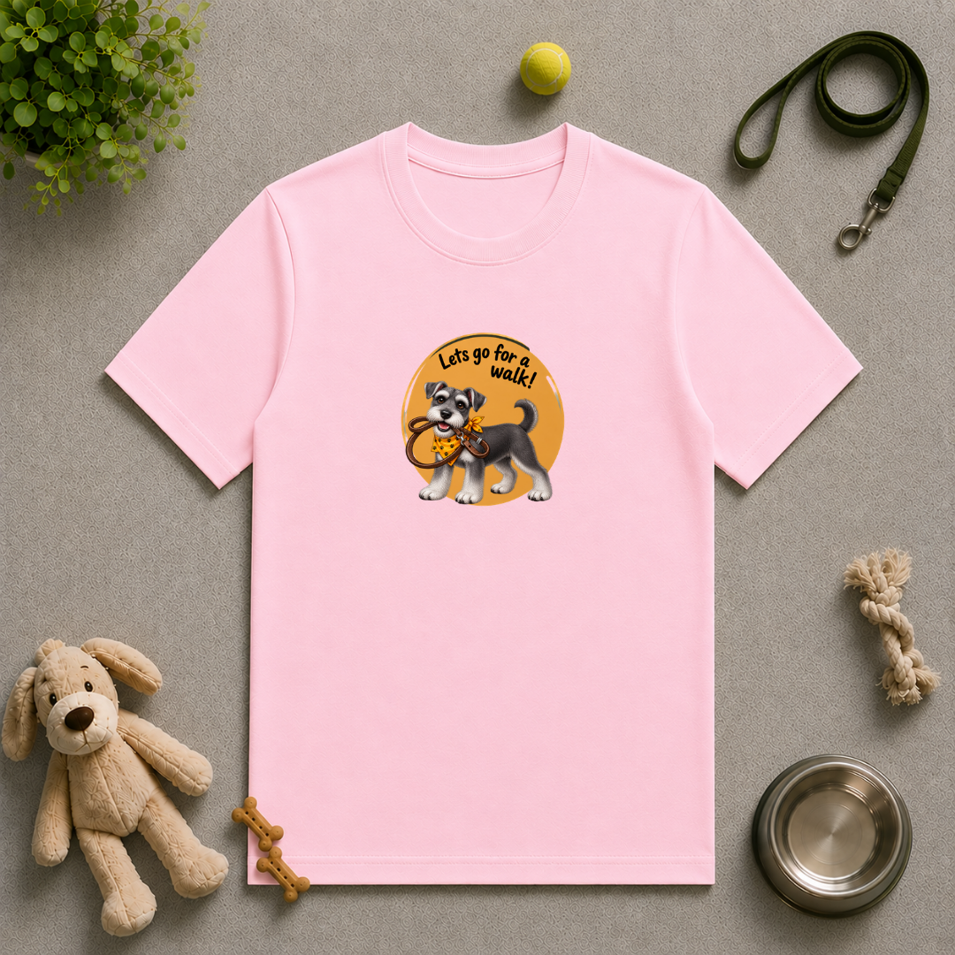 Let’s Go for a Walk! – Miniature Schnauzer Adventure - Unisex T-Shirt