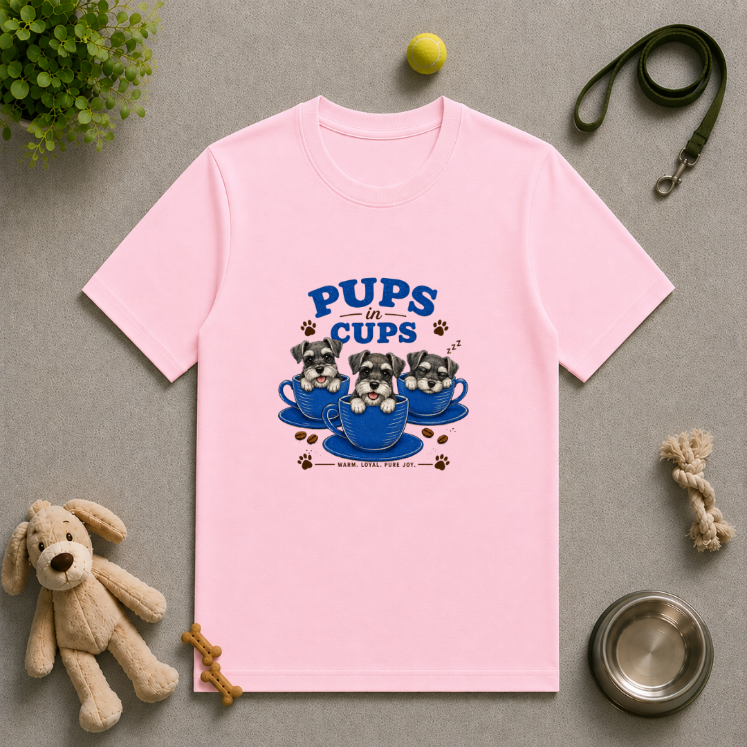 Pups in Cups - Miniature Schnauzers - Unisex T-Shirt