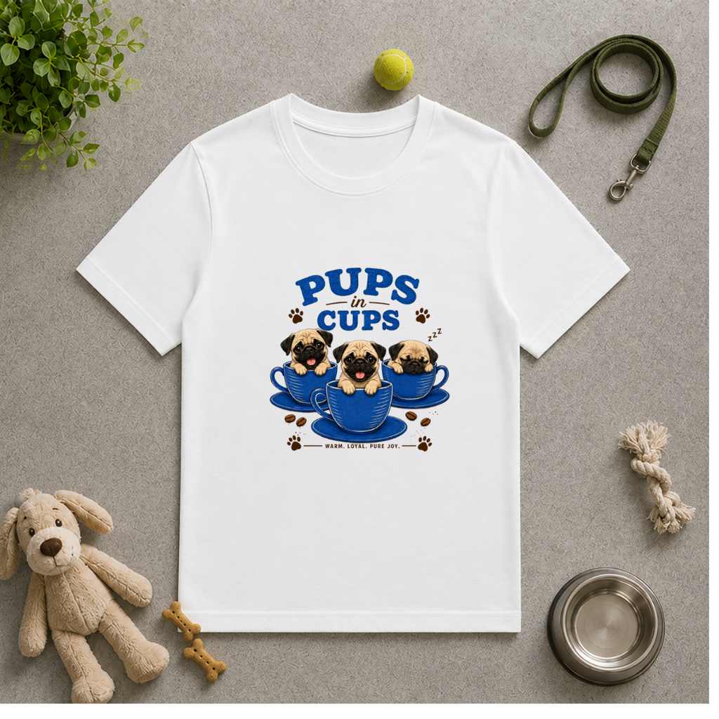 Pups in Cups - Pugs - Unisex T-Shirt