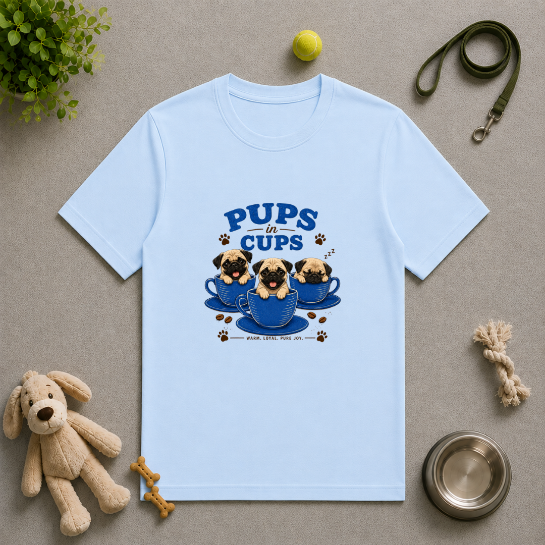 Pups in Cups - Pugs - Unisex T-Shirt