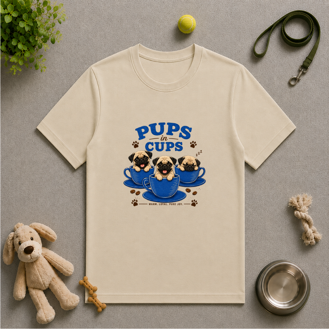 Pups in Cups - Pugs - Unisex T-Shirt