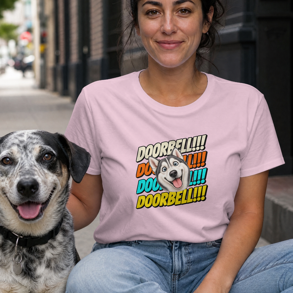 Doorbell!!! - Siberian Husky - Unisex T-Shirt