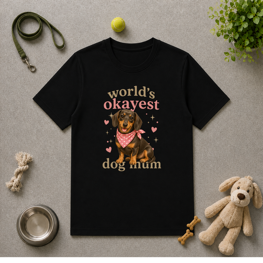 World’s Okayest Dog Mum - Dachshund - Unisex T-Shirt
