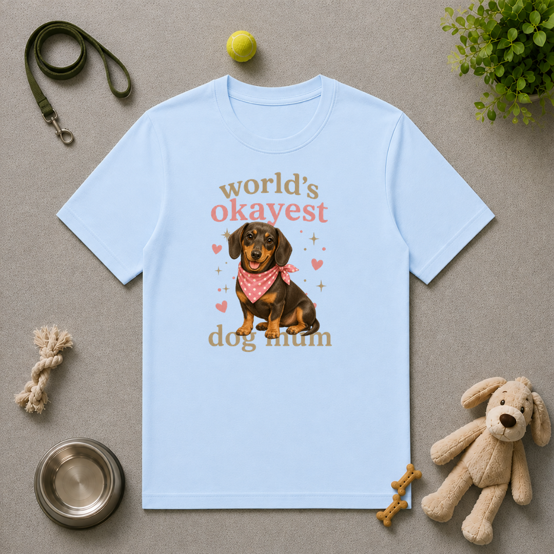 World’s Okayest Dog Mum - Dachshund - Unisex T-Shirt