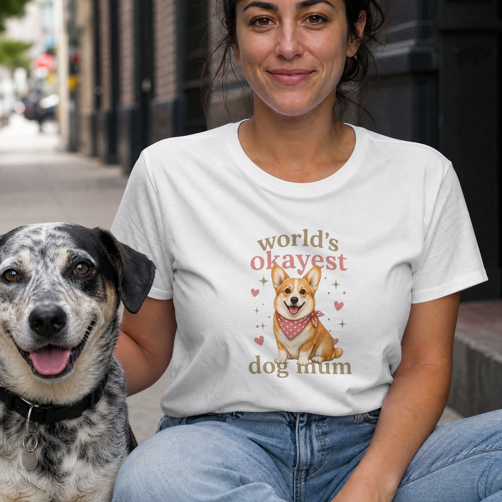 World’s Okayest Dog Mum - Corgi - Unisex T-Shirt