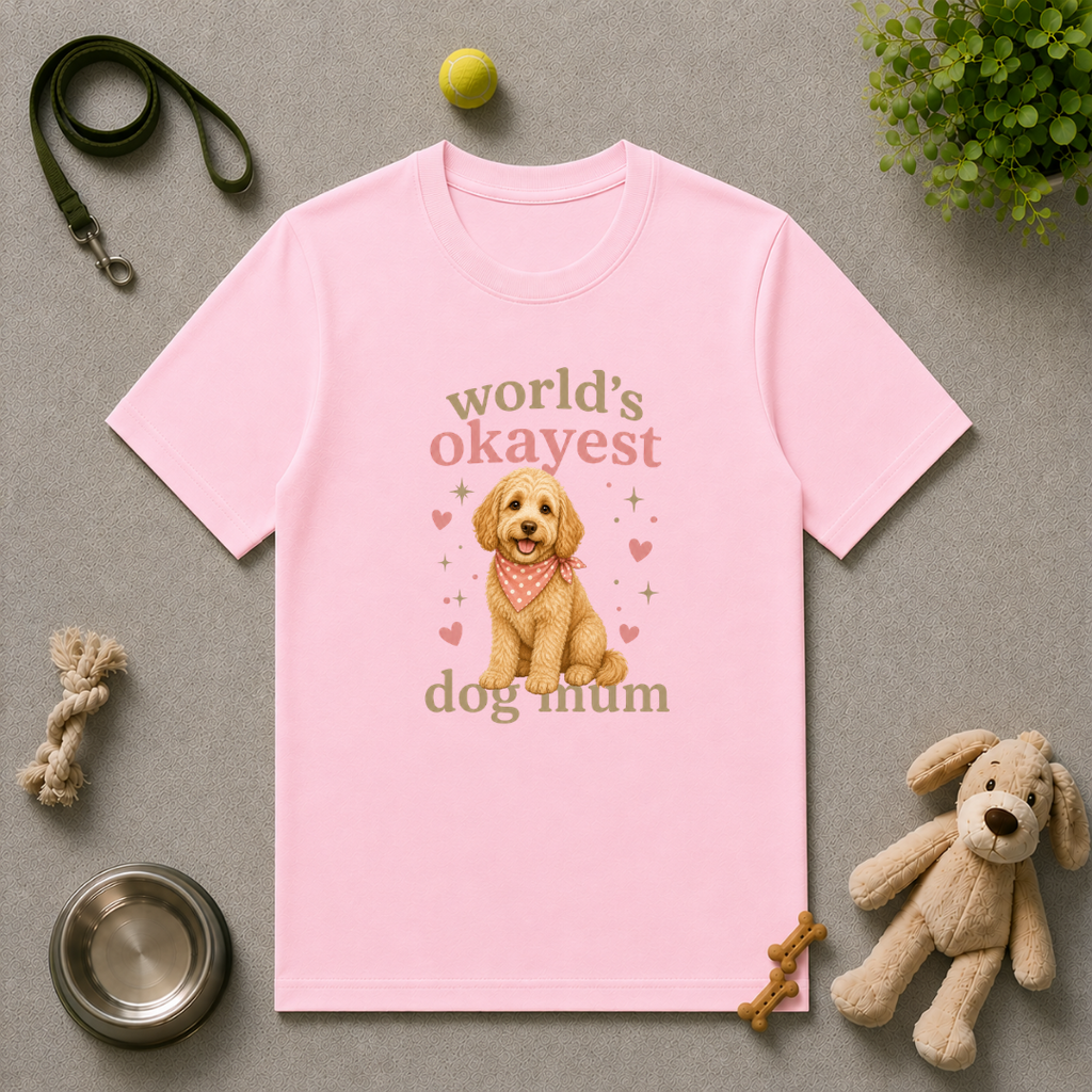 World’s Okayest Dog Mum - Cockapoo - Unisex T-Shirt