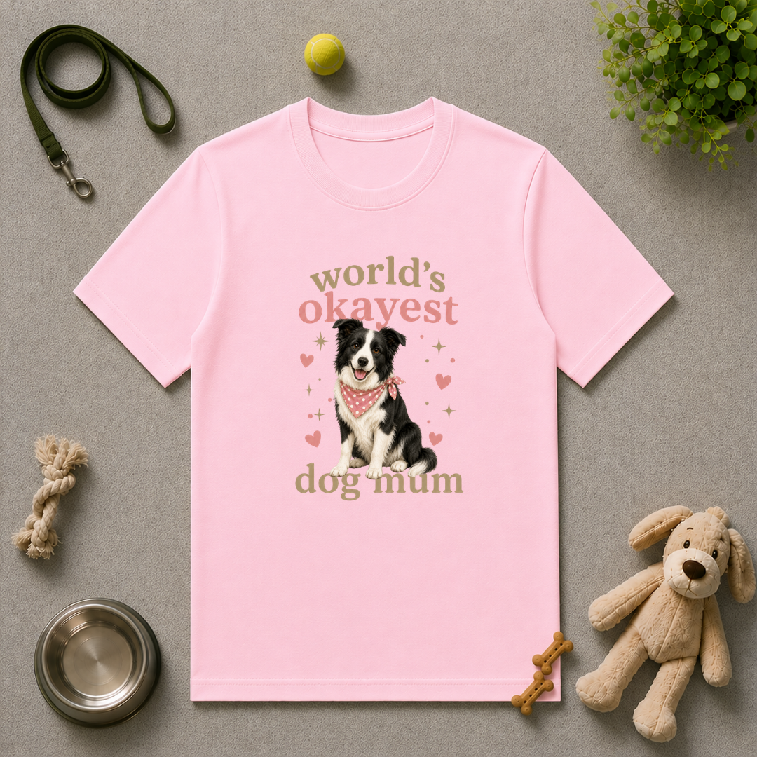World’s Okayest Dog Mum - Border Collie - Unisex T-Shirt