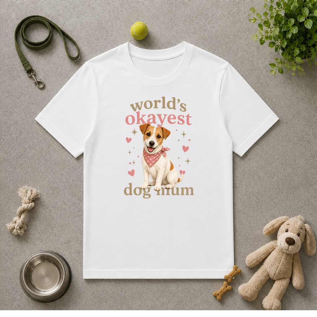 World’s Okayest Dog Mum - Jack Russell - Unisex T-Shirt