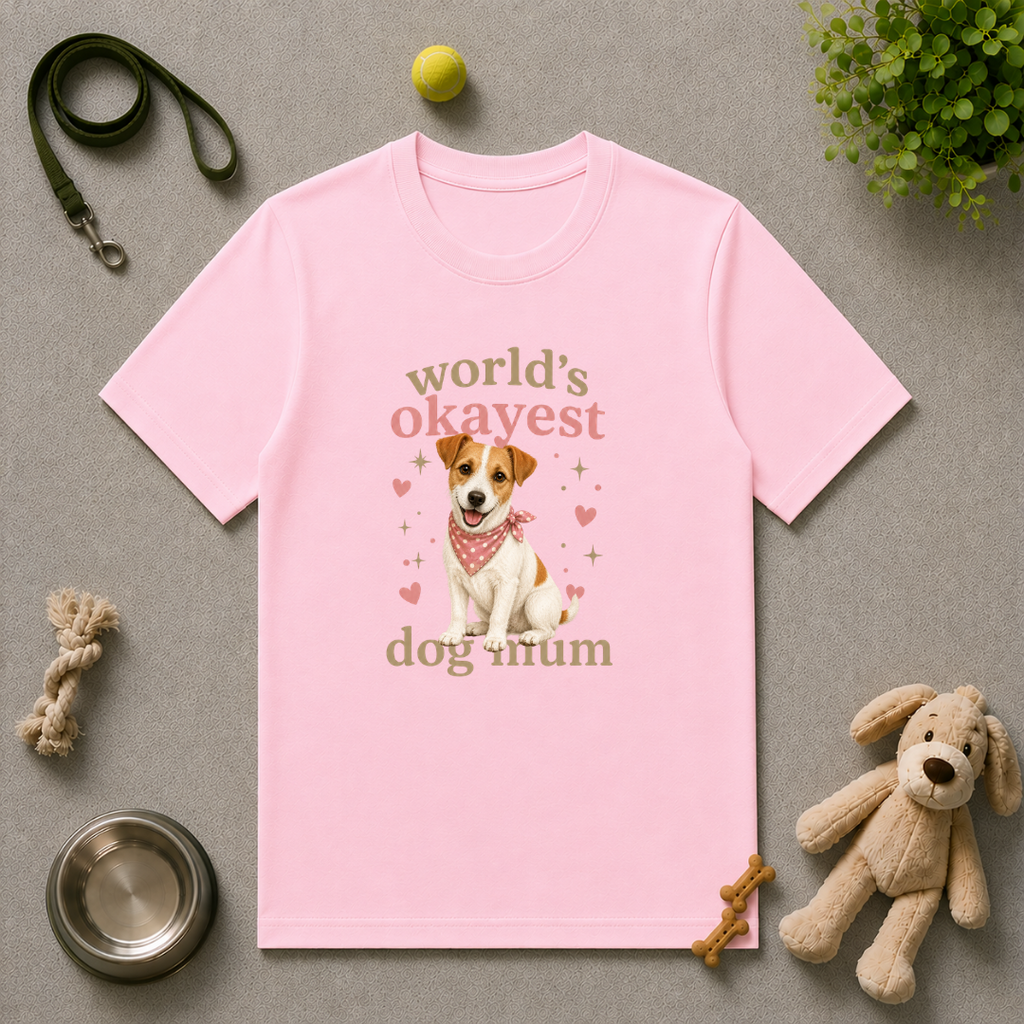 World’s Okayest Dog Mum - Jack Russell - Unisex T-Shirt