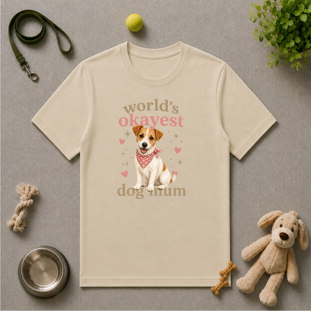 World’s Okayest Dog Mum - Jack Russell - Unisex T-Shirt