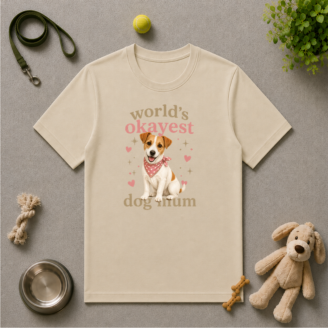 World’s Okayest Dog Mum - Jack Russell - Unisex T-Shirt