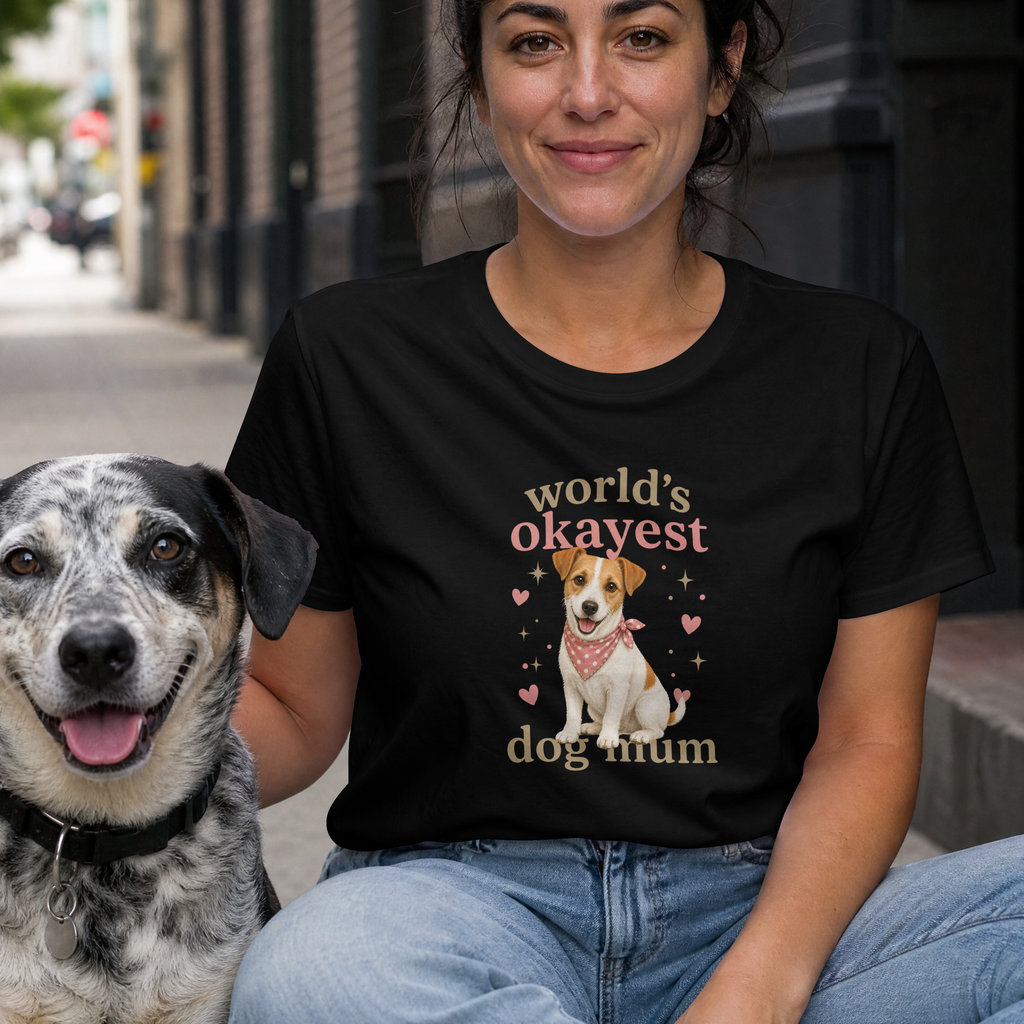World’s Okayest Dog Mum - Jack Russell - Unisex T-Shirt