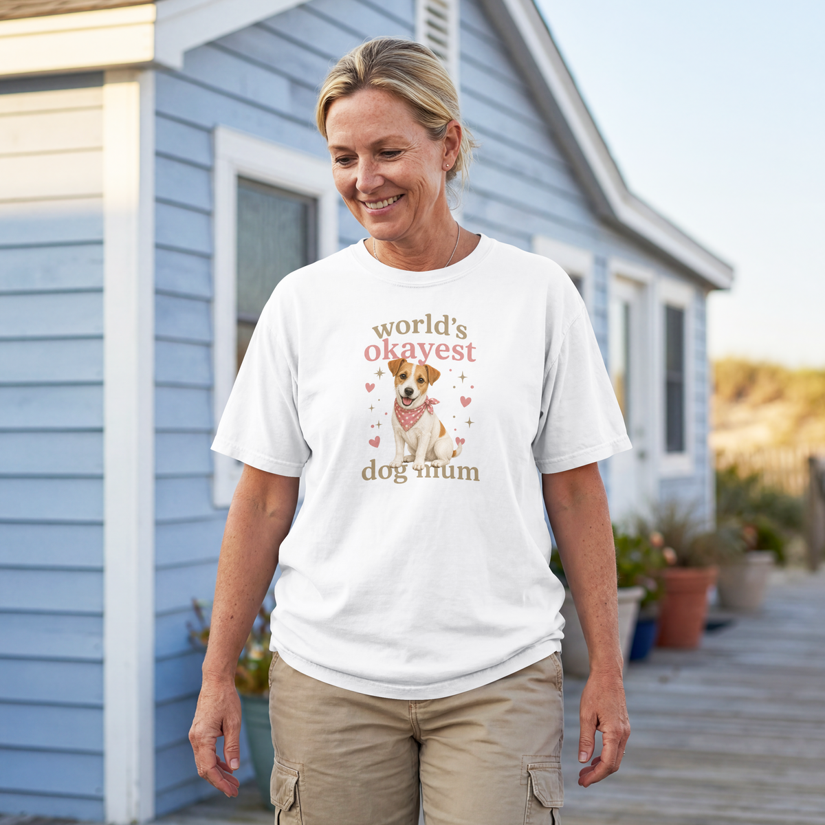 World’s Okayest Dog Mum - Jack Russell - Unisex T-Shirt