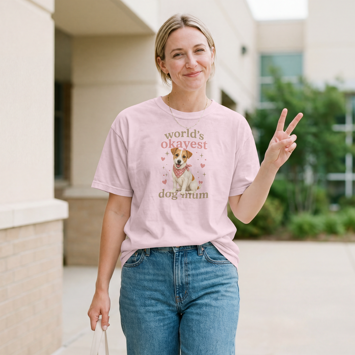 World’s Okayest Dog Mum - Jack Russell - Unisex T-Shirt