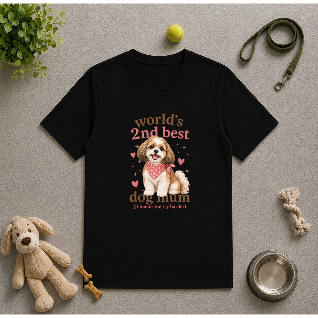 World’s 2nd Best Dog Mum - Shih Tzu - Unisex T-Shirt