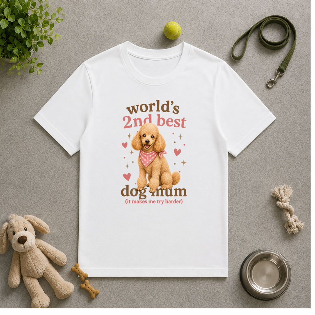 World’s 2nd Best Dog Mum - Poodle - Unisex T-Shirt